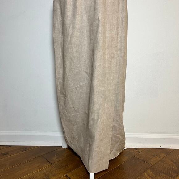 Vintage‎ Maggy London 100% Linen Maxi Dress Beige Size 10 Belt 80s 90s Business - Picture 11 of 15